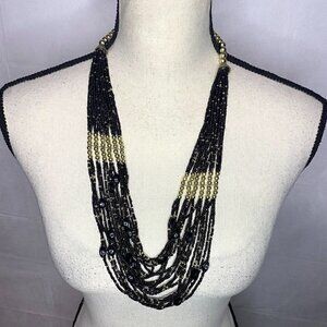 NEW Sophia Collection Large Beaded Statement Necklace and Earrings 28”